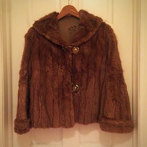 Vintage mink fur coat swing style, shawl collar